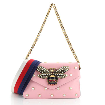 Broadway Pearly Bee Shoulder Bag Embellished Leather Mini
