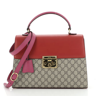 Gucci Padlock Top Handle Bag GG Coated Canvas and Leather Medium
