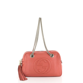 Soho Chain Zip Shoulder Bag Leather Small