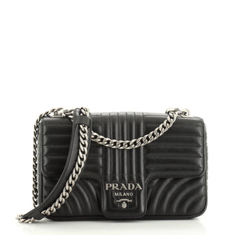 Prada Chain Flap Shoulder Bag Diagramme Quilted Leather Medium