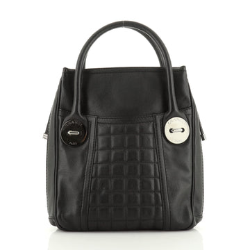 Chanel Vintage Button Tote Quilted Caviar Large