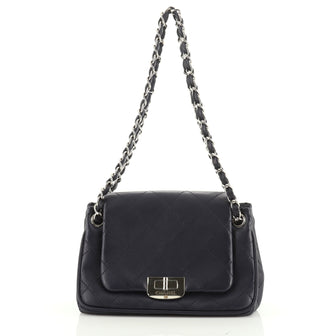 Chanel Mademoiselle Lock Accordion Flap Bag Stitched Lambskin Small