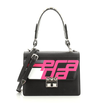 Prada Elektra Top Handle Bag Printed Leather Small