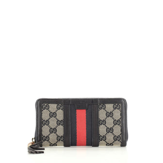 Gucci Rania Web Zip Around Wallet GG Canvas 