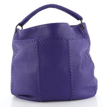Hobo with Rings Leather with Intrecciato Detail Large
