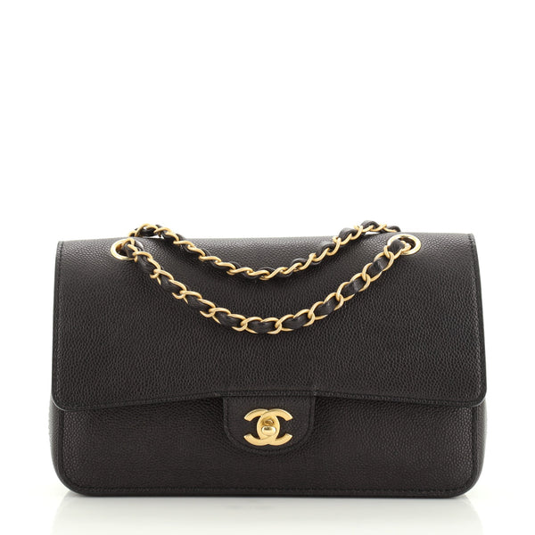 Chanel Classic Pure Double Flap Bag Caviar Medium Black 4947827