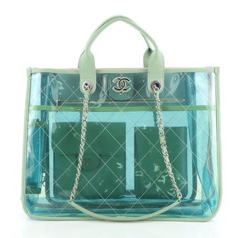 Coco Splash Shopping Tote Quilted PVC With Lambskin Medium