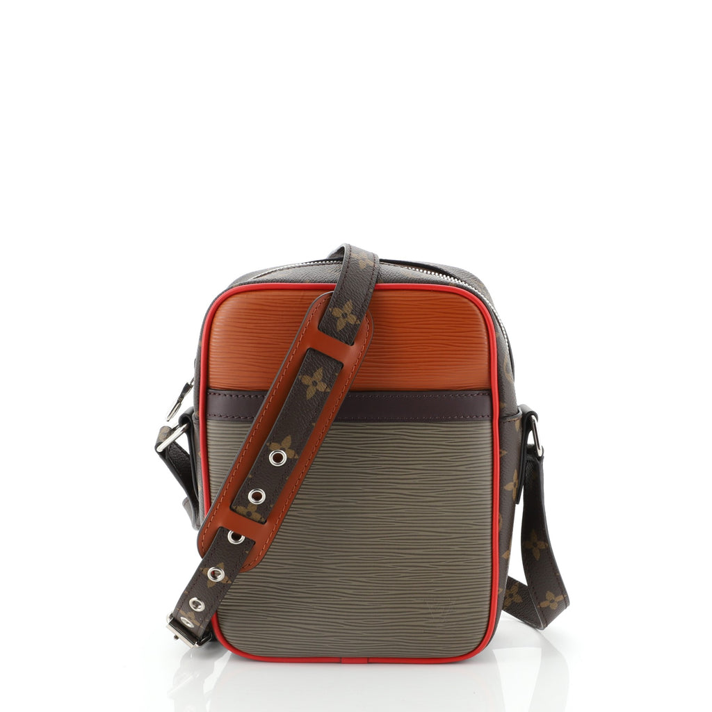Louis Vuitton Danube Handbag Epi Leather with Monogram Canvas Slim Brown  4947854