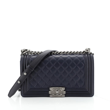 Chanel Boy Flap Bag Quilted Lambskin Old Medium