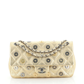 Chanel Paris-Dubai Medals Flap Bag Quilted Embellished Perforated Leather Medium