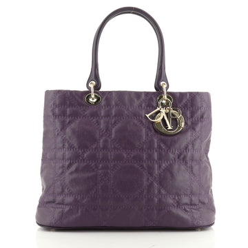 Christian Dior Lady Dior Soft Tote Cannage Quilt Canvas Large