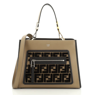 Fendi Runaway Bag Leather with Zucca Velvet Small