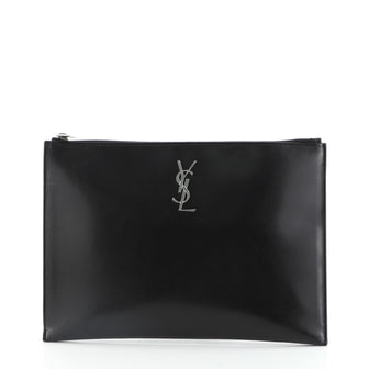 Saint Laurent Classic Monogram Zip Pouch Leather Medium