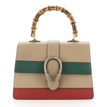 Gucci Dionysus Bamboo Top Handle Bag Colorblock Leather Medium