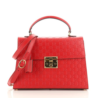 Gucci Padlock Top Handle Bag Guccissima Leather Medium