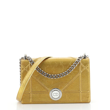 Christian Dior Diorama Clasp Flap Bag Crinkled Lambskin Medium