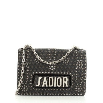Christian Dior J'adior Flap Bag Studded Embossed Leather Medium