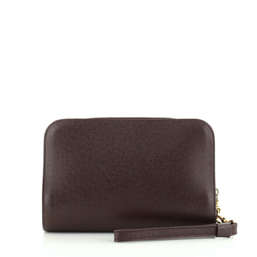 Louis Vuitton Pochette Baikal Clutch Taiga Leather 
