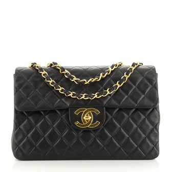 Chanel Vintage Classic Single Flap Bag Quilted Lambskin Maxi