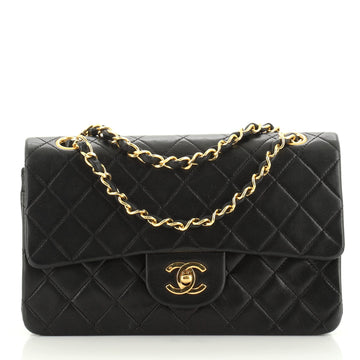 Chanel Vintage Classic Double Flap Bag Quilted Lambskin Small