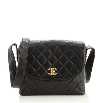 Chanel Vintage CC Flap Shoulder Bag Quilted Lambskin Small