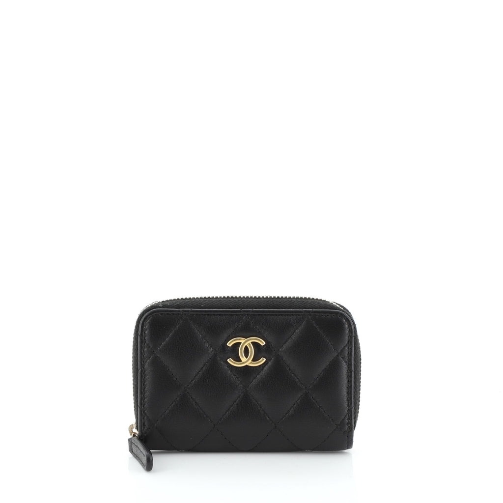 Chanel CC Zip Coin Purse Quilted Lambskin Small Black 233431120