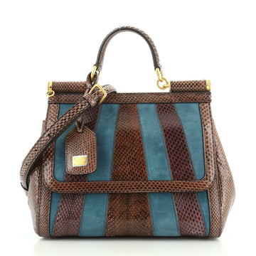 Dolce & Gabbana Miss Sicily Bag Suede and Python Medium