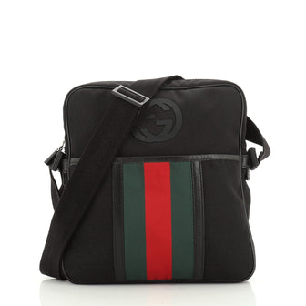 Gucci Interlocking Web Messenger Bag Canvas Medium