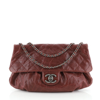 Chanel Elastic Flap Bag Quilted Glazed Caviar Medium