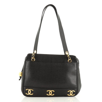 Chanel Vintage Zipped Chain Tote Caviar Medium