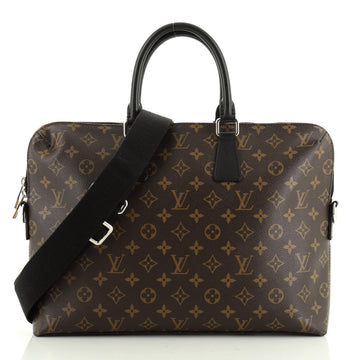Louis Vuitton Porte-Documents Jour Bag Macassar Monogram Canvas 
