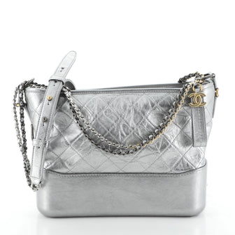 Chanel Gabrielle Hobo Quilted Metallic Aged Calfskin Medium