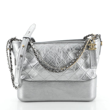 Chanel Gabrielle Hobo Quilted Metallic Aged Calfskin Medium