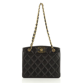 Chanel Vintage CC Lock Pocket Chain Tote Quilted Lambskin Medium