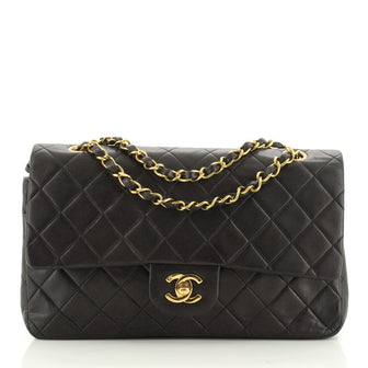 Chanel Vintage Classic Double Flap Bag Quilted Lambskin Medium