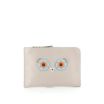 Fendi Faces Pouch Leather Medium