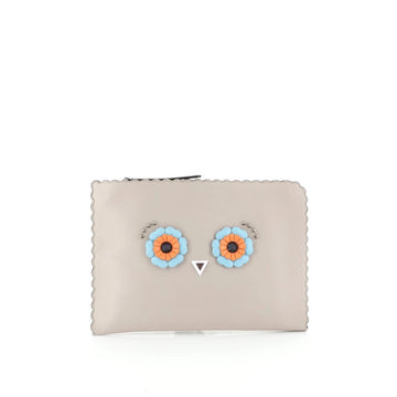 Fendi Faces Pouch Leather Medium