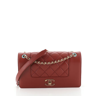 Chanel Red Small Sheepskin Vintage Mademoiselle Flap Leather ref