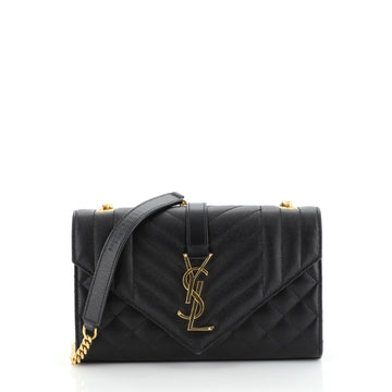 Saint Laurent Classic Monogram Envelope Satchel Quilted Leather Small