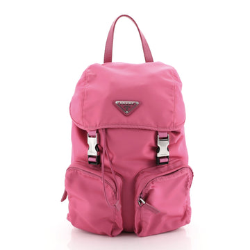Prada Double Front Pocket Backpack Tessuto Small