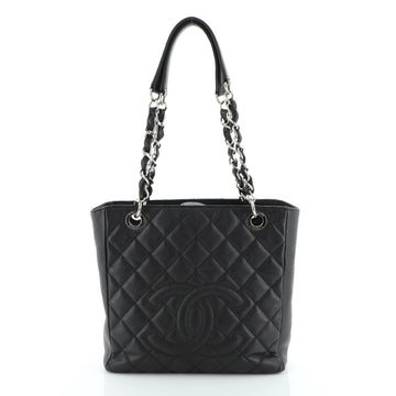 Chanel Petite Shopping Tote Quilted Caviar 