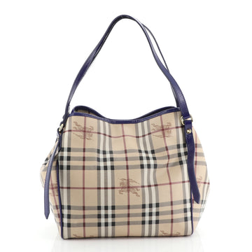 Burberry Canterbury Tote Haymarket Coated Canvas Small