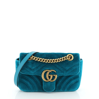 Gucci GG Marmont Flap Bag Matelasse Velvet Mini