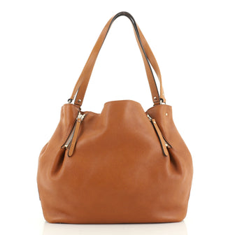 Burberry Maidstone Tote Leather and House Check Canvas Medium