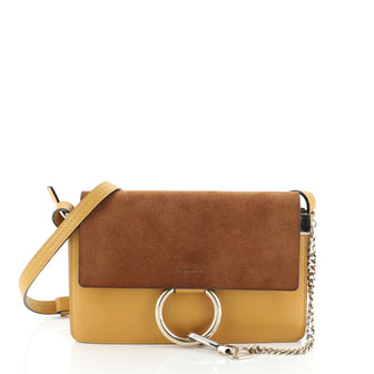 Faye Shoulder Bag Leather and Suede Small