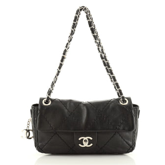 Chanel Ligne Expandable Flap Bag Quilted Lambskin Medium