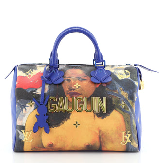 Louis Vuitton Speedy Handbag Limited Edition Jeff Koons Gauguin Print Canvas 30