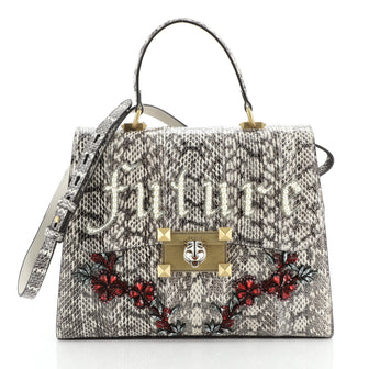 Gucci Osiride Top Handle Bag Embellished Snakeskin Medium