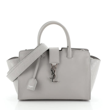 Saint Laurent Monogram Cabas Downtown Leather with Crocodile Embossed Leather Baby