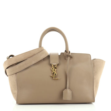 Saint Laurent Monogram Cabas Downtown Leather with Suede Small